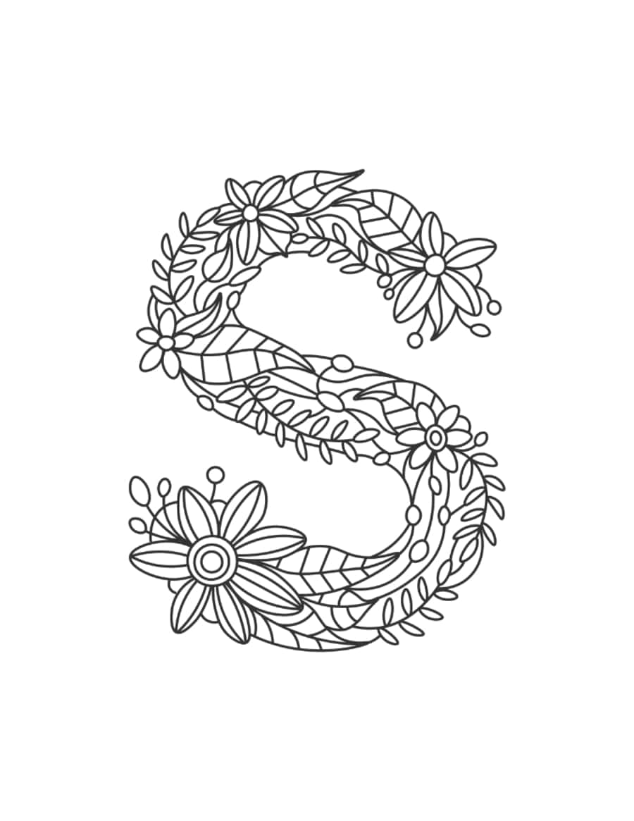 Flower Letter S Tracing Worksheets Pdf Free Vectors